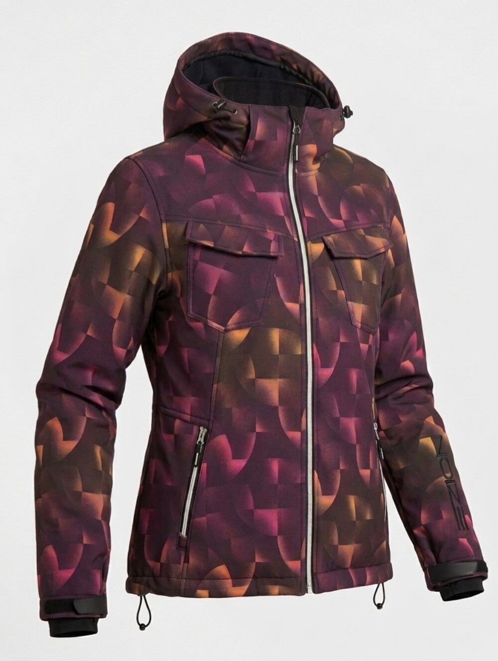 Sz M Noize Hooded Jacket in Purple, Pink, Yellow Gradient Print - Picture 1 of 11
